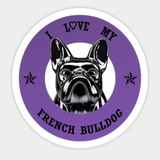 Vintage French Bulldog I Love My French Bulldog Sticker